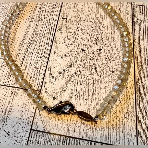 Boutique Boho Handcrafted Clear Crystal Bead Teardrop Pendant Necklace - Picture 8 of 9